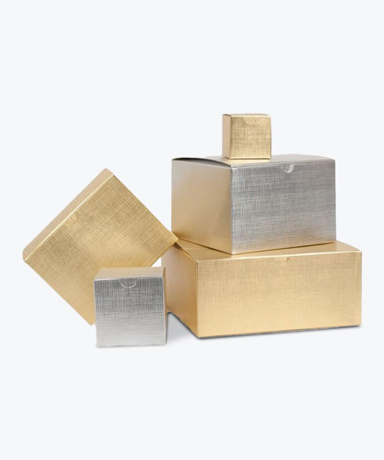 Gold & Silver Folding Set Up Apparel Boxes