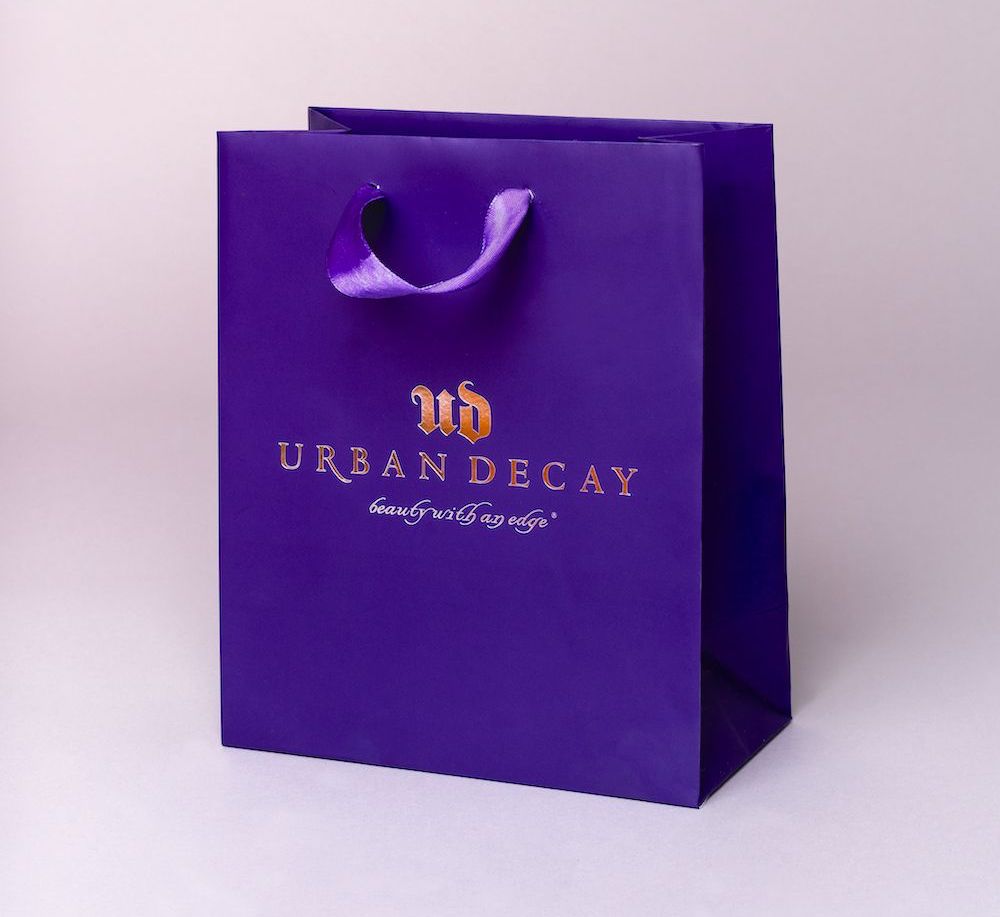 urban decay bold statement foil stamping on customized paper bag