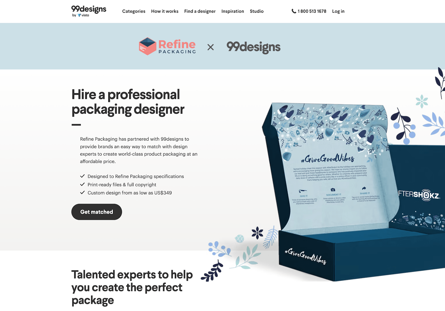99designs refine packaging partner for package design