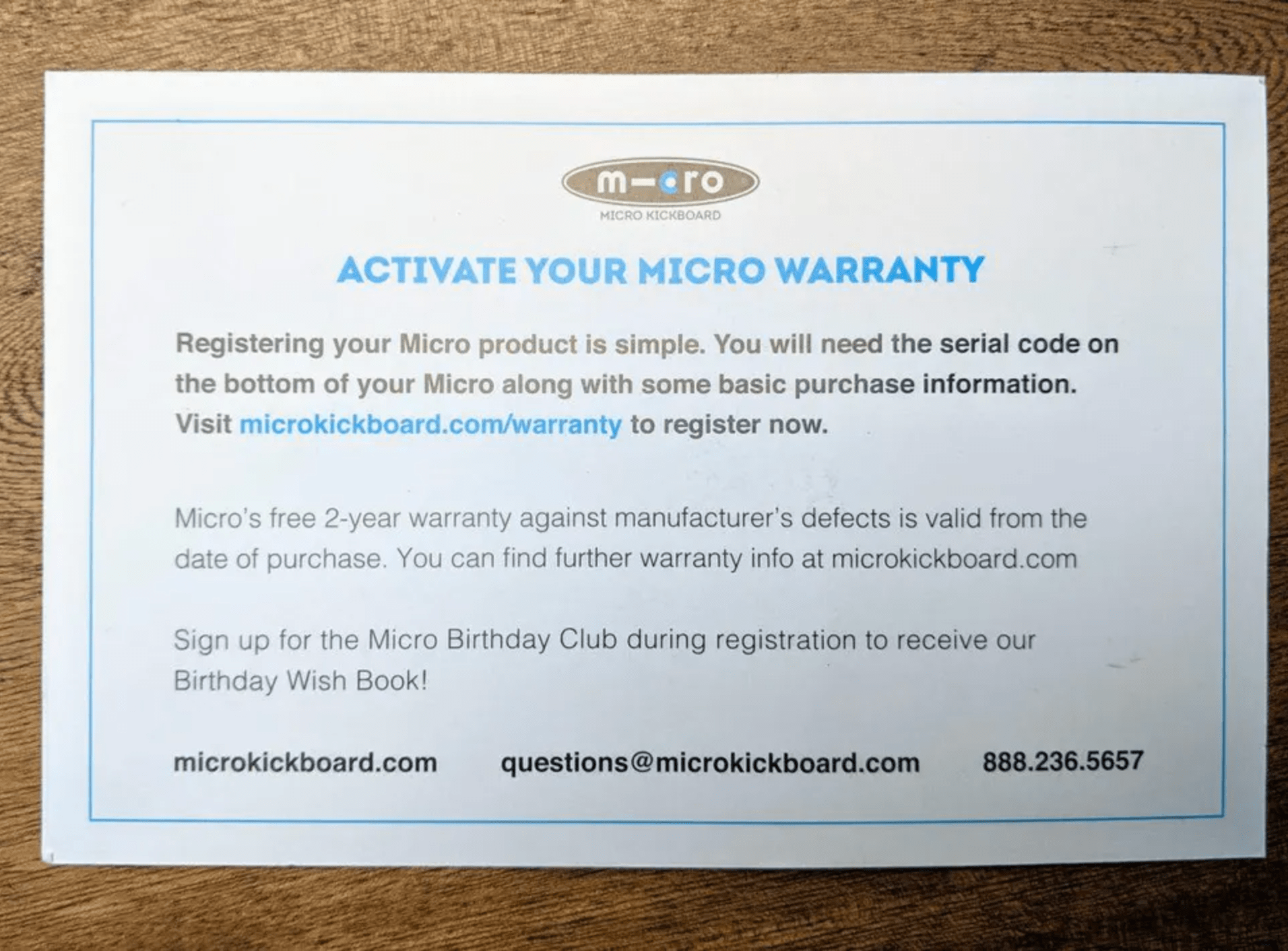 warranty guide as packaging insert example